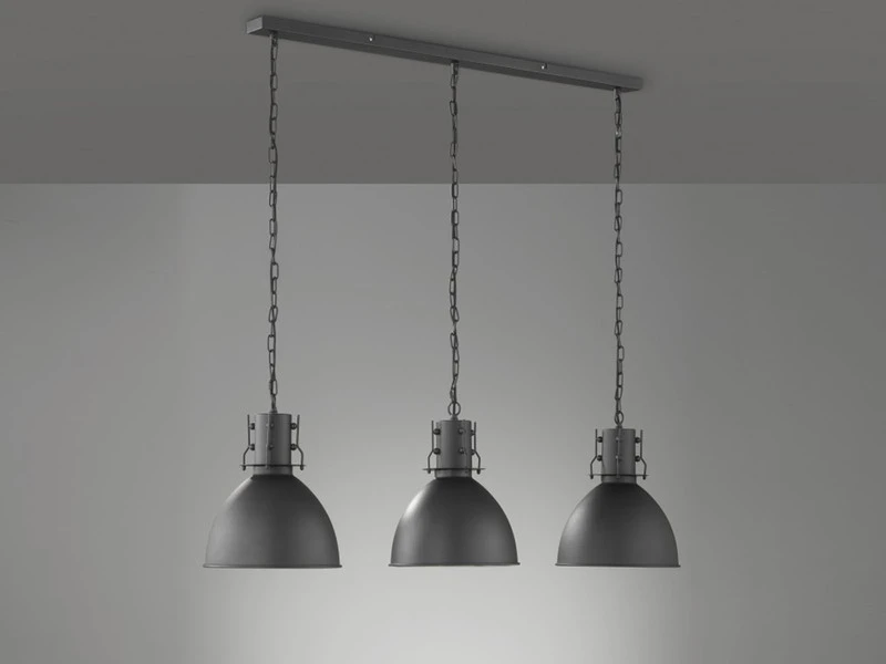 MeineWunschleuchte Pendelleuchte Industrial Style 3 Flammig In Schwarz Mit LED Dimmbar 5 MeineWunschleuchte Pendelleuchte Industrial Style 3 Flammig In Schwarz Mit LED Dimmbar – Bild 3