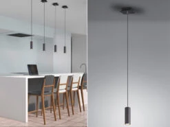 Trio Leuchten Pendelleuchte MARLEY 1-flammig Metall In Schwarz Matt, Ø12cm