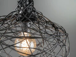 Fischer & Honsel Pendelleuchte MILO Einflammig Mit Drahtgeflecht - Esstischlampe Ø 42cm -Bestes Beleuchtungs Geschäft pendelleuchte milo einflammig mit drahtgeflecht es 3