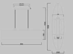 MeineWunschleuchte Pendelleuchte Mit Stoff Lampenschirm Schwarz / Innen Gold Oval, Breite 80cm -Bestes Beleuchtungs Geschäft pendelleuchte mit stoff lampenschirm schwarz innen 4