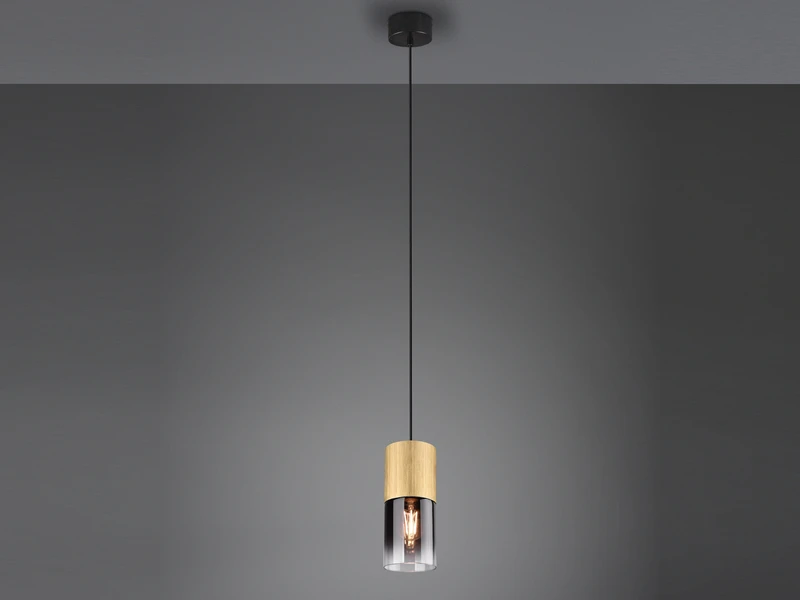 Trio Leuchten Pendelleuchte ROBIN 1 Flammig Messing Matt Mit Rauchglas Schirm Ø 10cm 5 Trio Leuchten Pendelleuchte ROBIN 1 Flammig Messing Matt Mit Rauchglas Schirm Ø 10cm – Bild 3