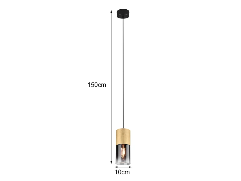 Trio Leuchten Pendelleuchte ROBIN 1 Flammig Messing Matt Mit Rauchglas Schirm Ø 10cm 6 Trio Leuchten Pendelleuchte ROBIN 1 Flammig Messing Matt Mit Rauchglas Schirm Ø 10cm – Bild 4