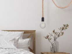 Globo Pendelleuchte ULLEU 1-flammig Mit Hanfseil Abhängung 160cm