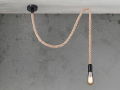 Globo Pendelleuchte ULLEU 1-flammig Mit Hanfseil Abhängung 160cm -Bestes Beleuchtungs Geschäft pendelleuchte ulleu 1 flammig mit hanfseil abhaeng 3