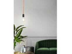 Globo Pendelleuchte ULLEU 1-flammig Mit Hanfseil Abhängung 160cm -Bestes Beleuchtungs Geschäft pendelleuchte ulleu 1 flammig mit hanfseil abhaeng 6