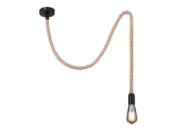 Globo Pendelleuchte ULLEU 1-flammig Mit Hanfseil Abhängung 160cm -Bestes Beleuchtungs Geschäft pendelleuchte ulleu 1 flammig mit hanfseil abhaeng 9