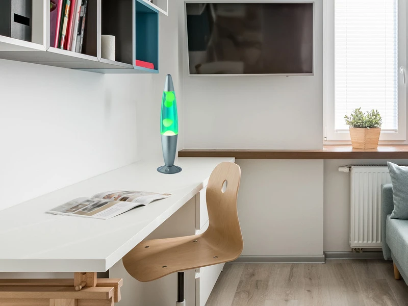 Reality Leuchten Raketen Lavalampe 90er Jahre Lichtsäule In Gelb,blau/Silber, Höhe 41cm Ø10cm 6 Reality Leuchten Raketen Lavalampe 90er Jahre Lichtsäule In Gelb,blau/Silber, Höhe 41cm Ø10cm – Bild 4