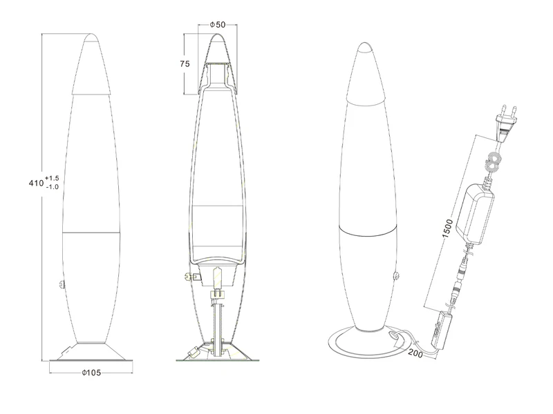 Reality Leuchten Raketen Lavalampe 90er Jahre Lichtsäule In Gelb,blau/Silber, Höhe 41cm Ø10cm 7 Reality Leuchten Raketen Lavalampe 90er Jahre Lichtsäule In Gelb,blau/Silber, Höhe 41cm Ø10cm – Bild 5
