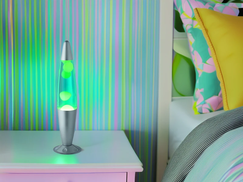 Reality Leuchten Raketen Lavalampe 90er Jahre Lichtsäule In Gelb,blau/Silber, Höhe 41cm Ø10cm 3 Reality Leuchten Raketen Lavalampe 90er Jahre Lichtsäule In Gelb,blau/Silber, Höhe 41cm Ø10cm