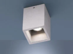 Trio Leuchten Rechteckige Vintage Deckenleuchte CUBE Aus Beton Down Light 15x10cm