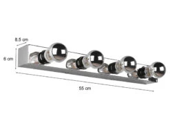 Trio Leuchten Retro Badezimmer Wandleuchte THEATRO In Chrom 55cm - Spiegelleuchte -Bestes Beleuchtungs Geschäft retro badezimmer wandleuchte theatro in chrom 55cm 3