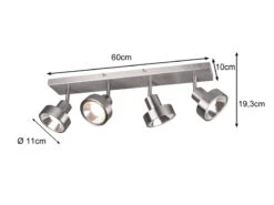 Trio Leuchten Retro Deckenstrahler LEON 4 Flammig Silber Spots Schwenkbar -Bestes Beleuchtungs Geschäft retro deckenstrahler leon 4 flammig silber spots s 2