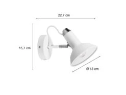 MeineWunschleuchte Retro LED Wandstrahler 1-flammig Aus Metall In Weiß Matt -Bestes Beleuchtungs Geschäft retro led wandstrahler 1 flammig aus metall in wei 3