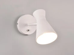 MeineWunschleuchte Retro LED Wandstrahler Mit Stecker Und Schalter Aus Metall Weiß, Höhe 16cm -Bestes Beleuchtungs Geschäft retro led wandstrahler mit stecker und schalter au 2