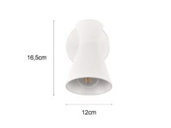 MeineWunschleuchte Retro LED Wandstrahler Mit Stecker Und Schalter Aus Metall Weiß, Höhe 16cm -Bestes Beleuchtungs Geschäft retro led wandstrahler mit stecker und schalter au 3