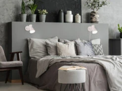 MeineWunschleuchte Retro LED Wandstrahler Mit Stecker Und Schalter Aus Metall Weiß, Höhe 16cm -Bestes Beleuchtungs Geschäft retro led wandstrahler mit stecker und schalter au 4