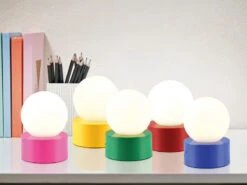 Reality Leuchten Retro Tischleuchte COUNTESS On-off Touch, Glaskugel Weiß, Grün Ø12cm -Bestes Beleuchtungs Geschäft retro tischleuchte countess on off touch glaskugel 6