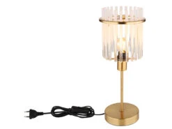 Globo Retro Tischleuchte GORLEY Mit Transparenten Echtglas Stäben, Höhe 37,5cm -Bestes Beleuchtungs Geschäft retro tischleuchte gorley mit transparenten echtgl 5