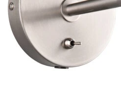 Reality Leuchten Retro Wandstrahler ENZO Mit Stecker Und Schalter Aus Metall Silber, Höhe 16cm -Bestes Beleuchtungs Geschäft retro wandstrahler enzo mit stecker und schalter a 5