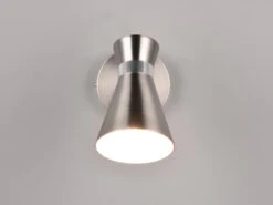 Reality Leuchten Retro Wandstrahler ENZO Mit Stecker Und Schalter Aus Metall Silber, Höhe 16cm -Bestes Beleuchtungs Geschäft retro wandstrahler enzo mit stecker und schalter a 6