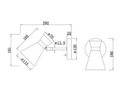 Reality Leuchten Retro Wandstrahler ENZO Mit Stecker Und Schalter Aus Metall Silber, Höhe 16cm -Bestes Beleuchtungs Geschäft retro wandstrahler enzo mit stecker und schalter a 7