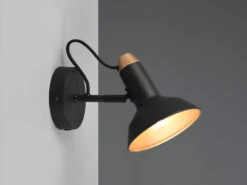Trio Leuchten Retro Wandstrahler ROXIE 1-flammig Aus Metall In Schwarz / Gold