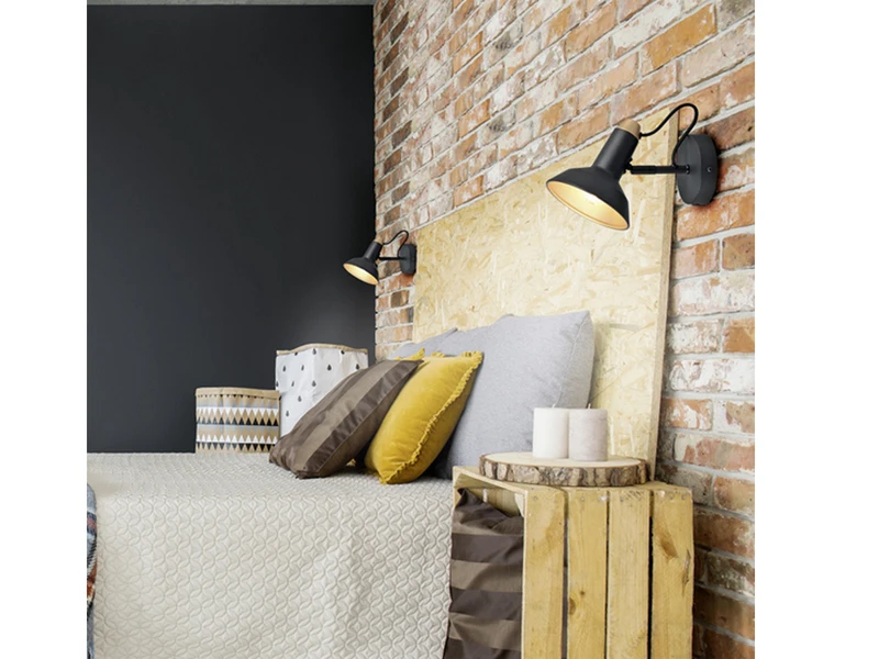 Trio Leuchten Retro Wandstrahler ROXIE 1-flammig Aus Metall In Schwarz / Gold 8 Trio Leuchten Retro Wandstrahler ROXIE 1-flammig Aus Metall In Schwarz / Gold – Bild 6