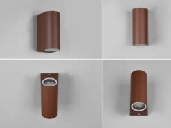 Trio Leuchten Runde Außenwandleuchte ROYA Up And Down Rost-Optik, Höhe 15cm -Bestes Beleuchtungs Geschäft runde aussenwandleuchte roya up and down rost opti 7