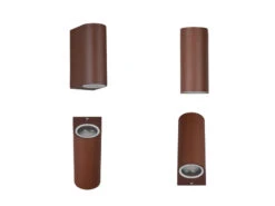 Trio Leuchten Runde Außenwandleuchte ROYA Up And Down Rost-Optik, Höhe 15cm -Bestes Beleuchtungs Geschäft runde aussenwandleuchte roya up and down rost opti 8