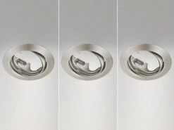 Trio Leuchten Runde Einbaustrahler Decke JURA 3er Set Ø 8,3cm Schwenkbar Silber Matt GU10