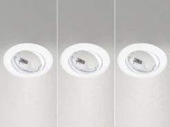 Trio Leuchten Runde Einbaustrahler Decke JURA 3er Set Ø 8,3cm Schwenkbar Weiß Matt GU10