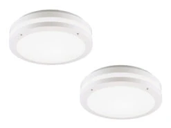 MeineWunschleuchte Runde LED Außendeckenleuchte Wandlampe 2er Set In Weiß Matt -Bestes Beleuchtungs Geschäft runde led aussendeckenleuchte wandlampe 2er set in 1