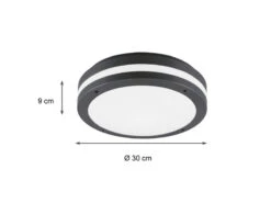 Reality Leuchten Runde LED Außendeckenleuchte Wandlampe KENDAL In Anthrazit -Bestes Beleuchtungs Geschäft runde led aussendeckenleuchte wandlampe kendal in 1 2