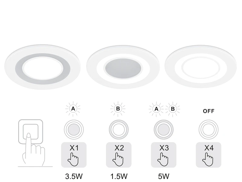 Trio Leuchten Runde LED Deckeneinbaustrahler 2er Set In Weiß Matt Ø 8,2cm 10 Trio Leuchten Runde LED Deckeneinbaustrahler 2er Set In Weiß Matt Ø 8,2cm – Bild 8