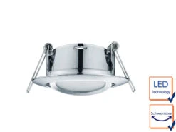 Trio Leuchten Runde LED Einbaustrahler RILA 3er Set Spot Schwenkbar Chrom Glänzend 5 Watt -Bestes Beleuchtungs Geschäft runde led einbaustrahler rila 3er set spot schwenk 2