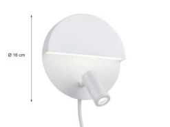 Trio Leuchten Runde Wandleuchte / Wandspot MARIO Mit Weiß Mattem Korpus Und Schalter -Bestes Beleuchtungs Geschäft runde wandleuchte wandspot mario mit weiss mattem 1 3