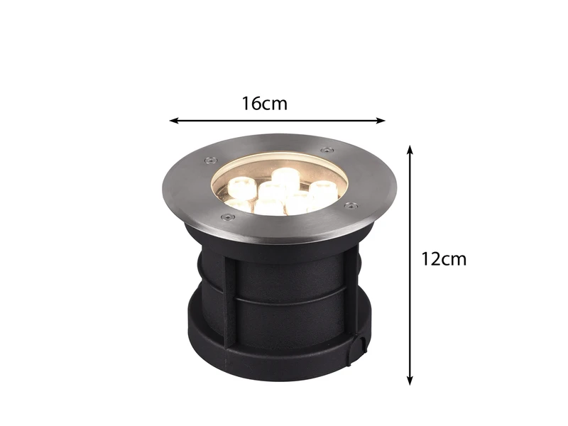Trio Leuchten Runder Bodeneinbauspot BELAJA Edelstahl Ø 16cm IP65 - Bodenstrahler Für Einfahrt 6 Trio Leuchten Runder Bodeneinbauspot BELAJA Edelstahl Ø 16cm IP65 - Bodenstrahler Für Einfahrt – Bild 4