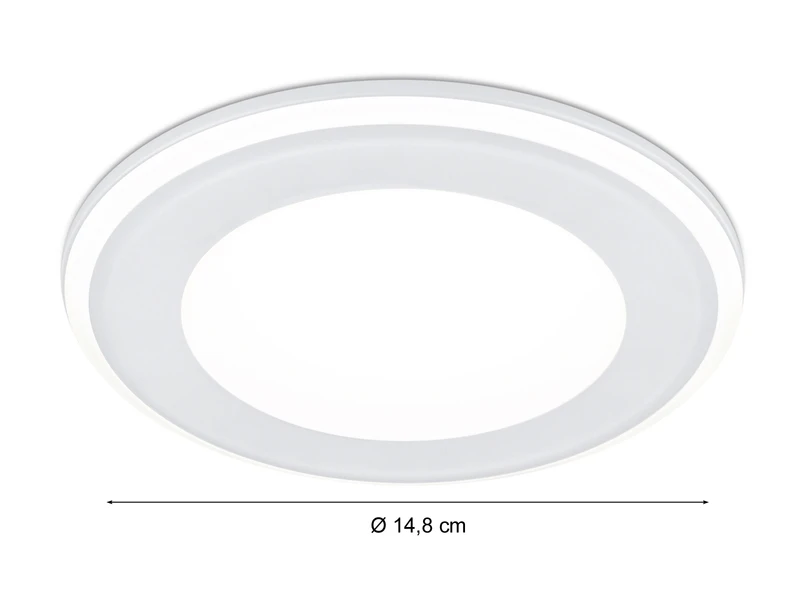 Trio Leuchten Runder LED Deckeneinbaustrahler 2er Set In Weiß Matt Ø 14,8cm 6 Trio Leuchten Runder LED Deckeneinbaustrahler 2er Set In Weiß Matt Ø 14,8cm – Bild 4