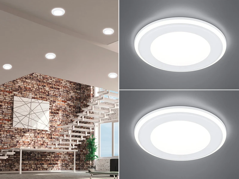Trio Leuchten Runder LED Deckeneinbaustrahler 2er Set In Weiß Matt Ø 14,8cm 3 Trio Leuchten Runder LED Deckeneinbaustrahler 2er Set In Weiß Matt Ø 14,8cm