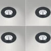 Trio Leuchten Runder LED Deckeneinbaustrahler 4er Set Dimmbar In Schwarz, IP65