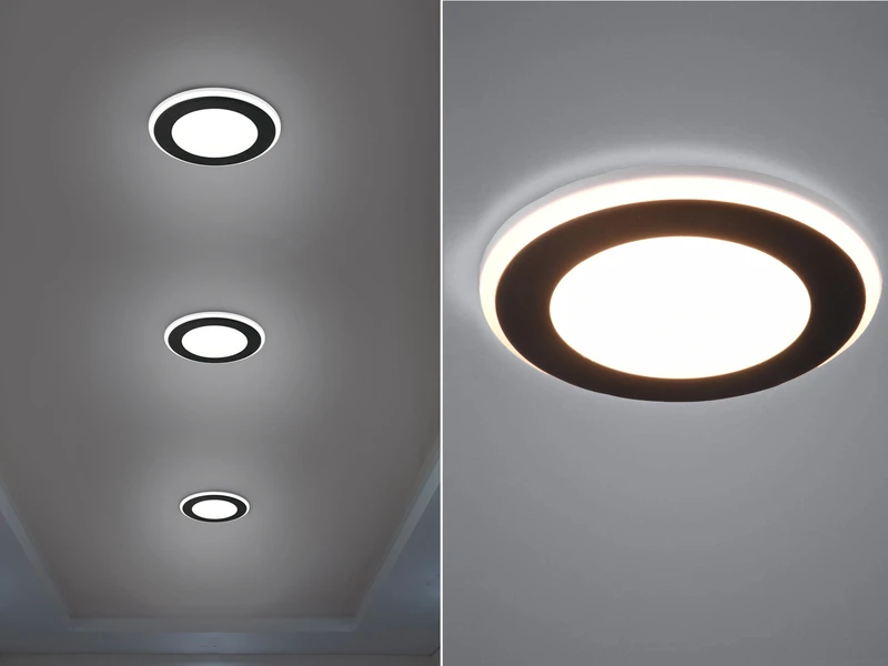 Trio Leuchten Runder LED Deckeneinbaustrahler AURA Schwarz Matt Ø 14,8cm 3 Trio Leuchten Runder LED Deckeneinbaustrahler AURA Schwarz Matt Ø 14,8cm
