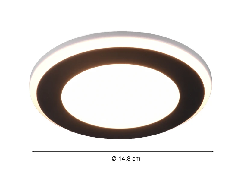 Trio Leuchten Runder LED Deckeneinbaustrahler AURA Schwarz Matt Ø 14,8cm 6 Trio Leuchten Runder LED Deckeneinbaustrahler AURA Schwarz Matt Ø 14,8cm – Bild 4