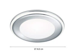 Trio Leuchten Runder LED Deckeneinbaustrahler AURA Silber Chromfarben Ø 14,8cm -Bestes Beleuchtungs Geschäft runder led deckeneinbaustrahler aura silber chromf 3