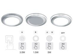 Trio Leuchten Runder LED Deckeneinbaustrahler AURA Silber Chromfarben Ø 14,8cm -Bestes Beleuchtungs Geschäft runder led deckeneinbaustrahler aura silber chromf 5