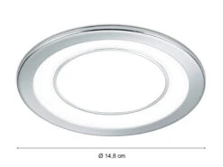 Trio Leuchten Runder LED Deckeneinbaustrahler CORE In Silber Chromfarben Ø 14,8cm -Bestes Beleuchtungs Geschäft runder led deckeneinbaustrahler core in silber chr 3