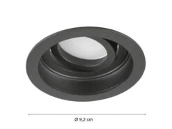 Trio Leuchten Runder LED Deckeneinbaustrahler Schwarz Matt, Schwenkbar Ø 9,2cm -Bestes Beleuchtungs Geschäft runder led deckeneinbaustrahler schwarz matt schwe 2