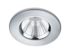 Trio Leuchten Runder LED Deckeneinbaustrahler ZAGROS Dimmbar In Silber Chrom, IP65