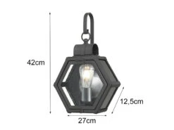 QUINTIESSE Rustikale Außenwand Laterne HEATH Hängend Sechseckig, Schwarz Höhe 42cm 13 QUINTIESSE Rustikale Außenwand Laterne HEATH Hängend Sechseckig, Schwarz Höhe 42cm -Bestes Beleuchtungs Geschäft rustikale aussenwand laterne heath haengend sechse 3