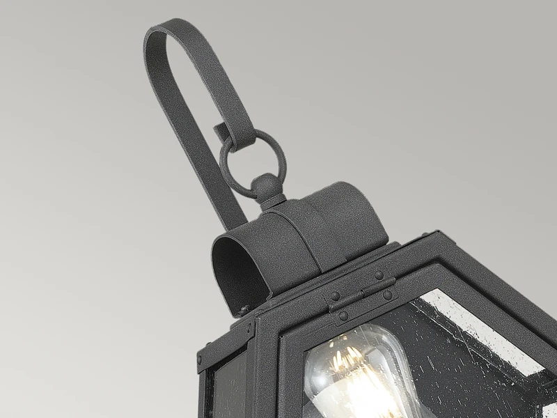 QUINTIESSE Rustikale Außenwand Laterne HEATH Hängend Sechseckig, Schwarz Höhe 42cm 8 QUINTIESSE Rustikale Außenwand Laterne HEATH Hängend Sechseckig, Schwarz Höhe 42cm – Bild 6