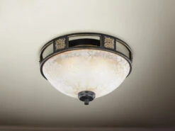 Trio Leuchten Rustikale Deckenleuchte Quinta Rostfarbig Mit Glasschirm Alabasterfarben Ø 33cm